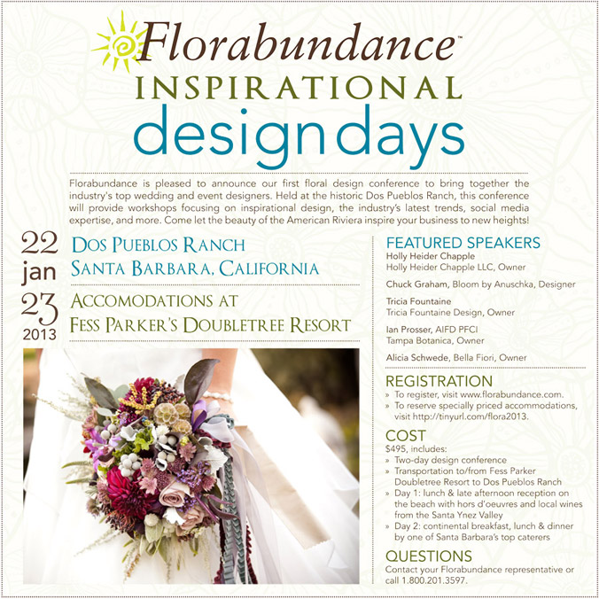 Florabundance Inspirational Design Days - Jan. 22 and 23, 2013