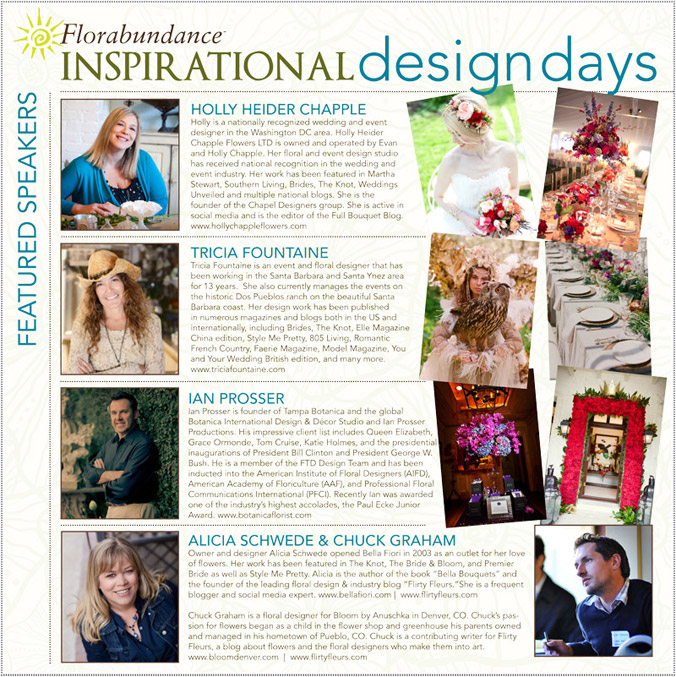 Florabundance Inspirational Design Days - Jan. 22 and 23, 2013